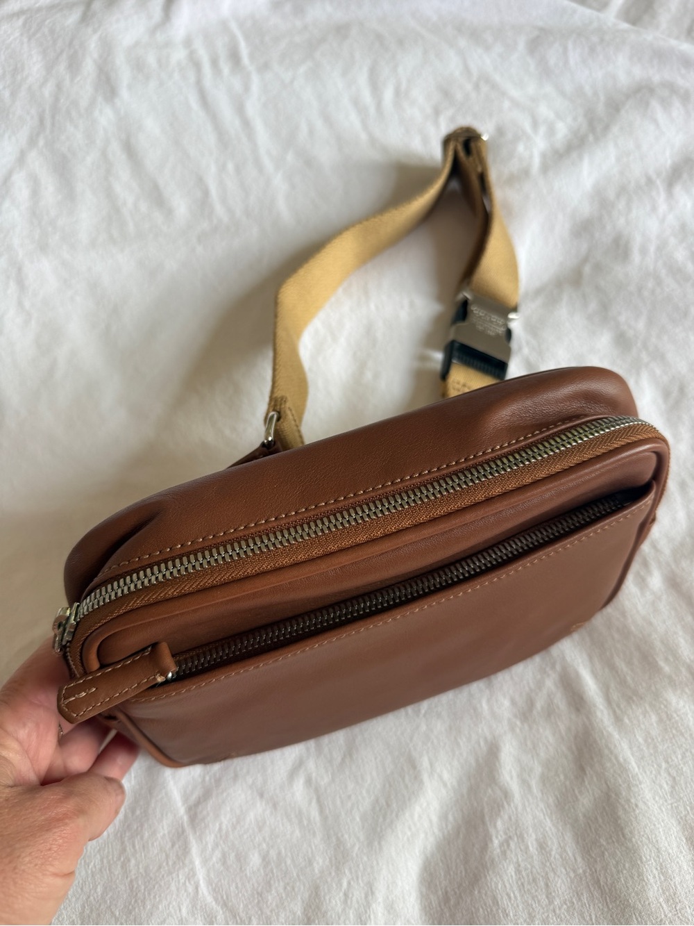NWT Coach Thompson Leather Belt Bag in Toffee Brown - Silver - Picture 5 of 10